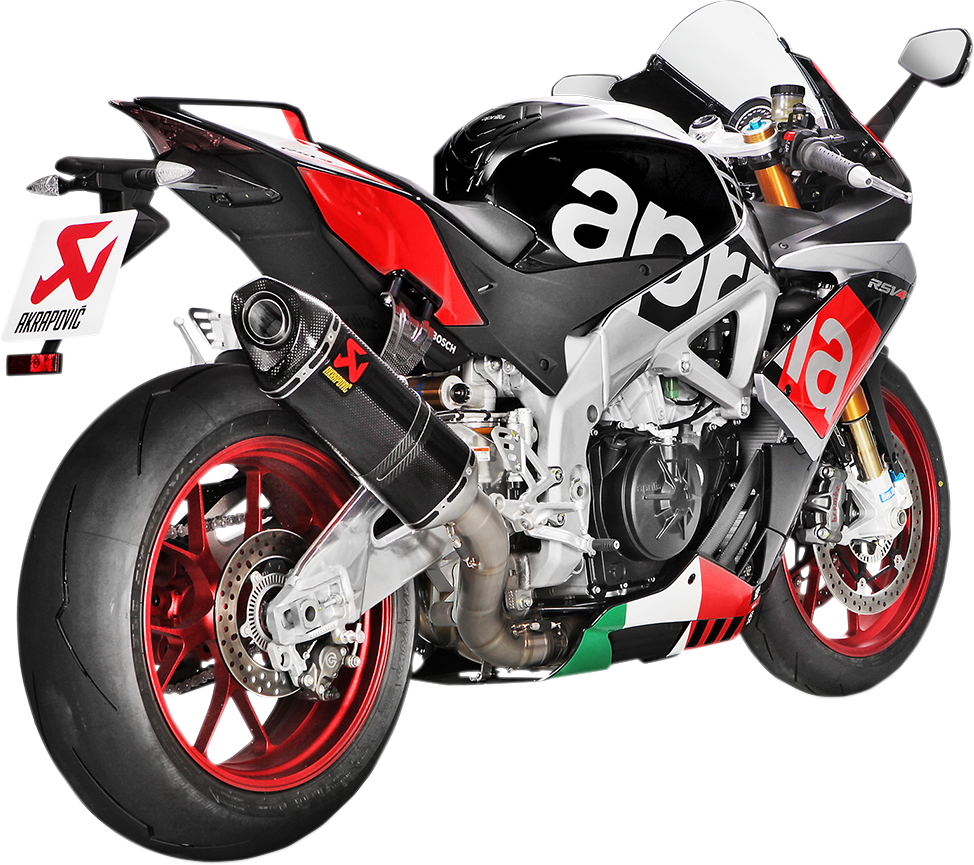 Akrapovic full motorcycle exhaust system ready for installation and tuning