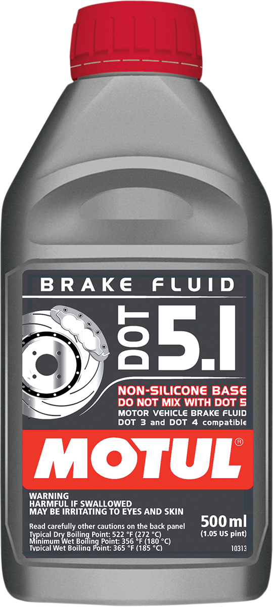 Motul DOT 5.1 synthetic motorcycle brake fluid bottle