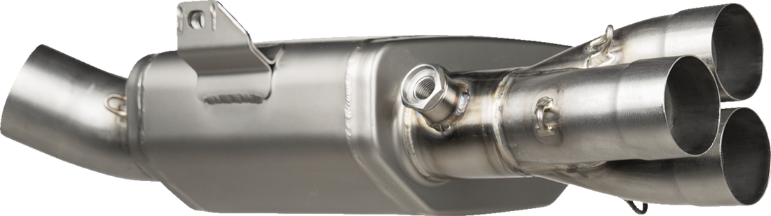 Akrapovic Yamaha R9 track-day exhaust link pipe representing middleweight comparison