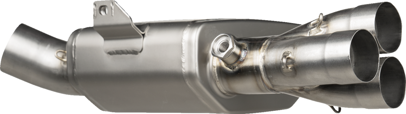 Akrapovic Yamaha R9 track-day exhaust link pipe representing middleweight comparison