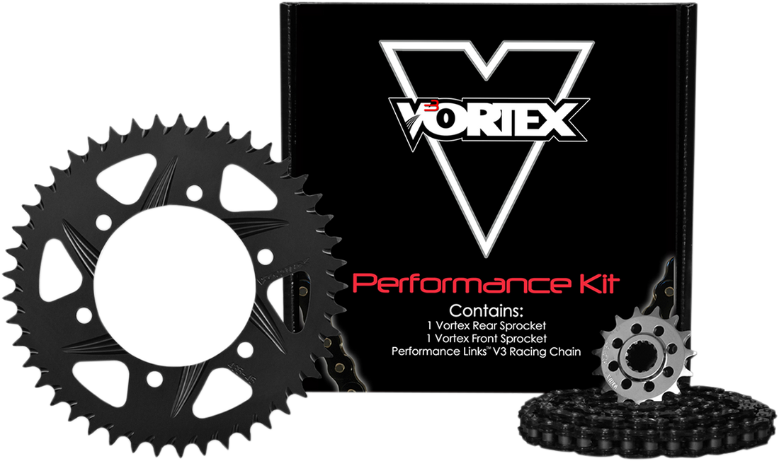 Vortex 520 motorcycle chain and sprocket conversion kit