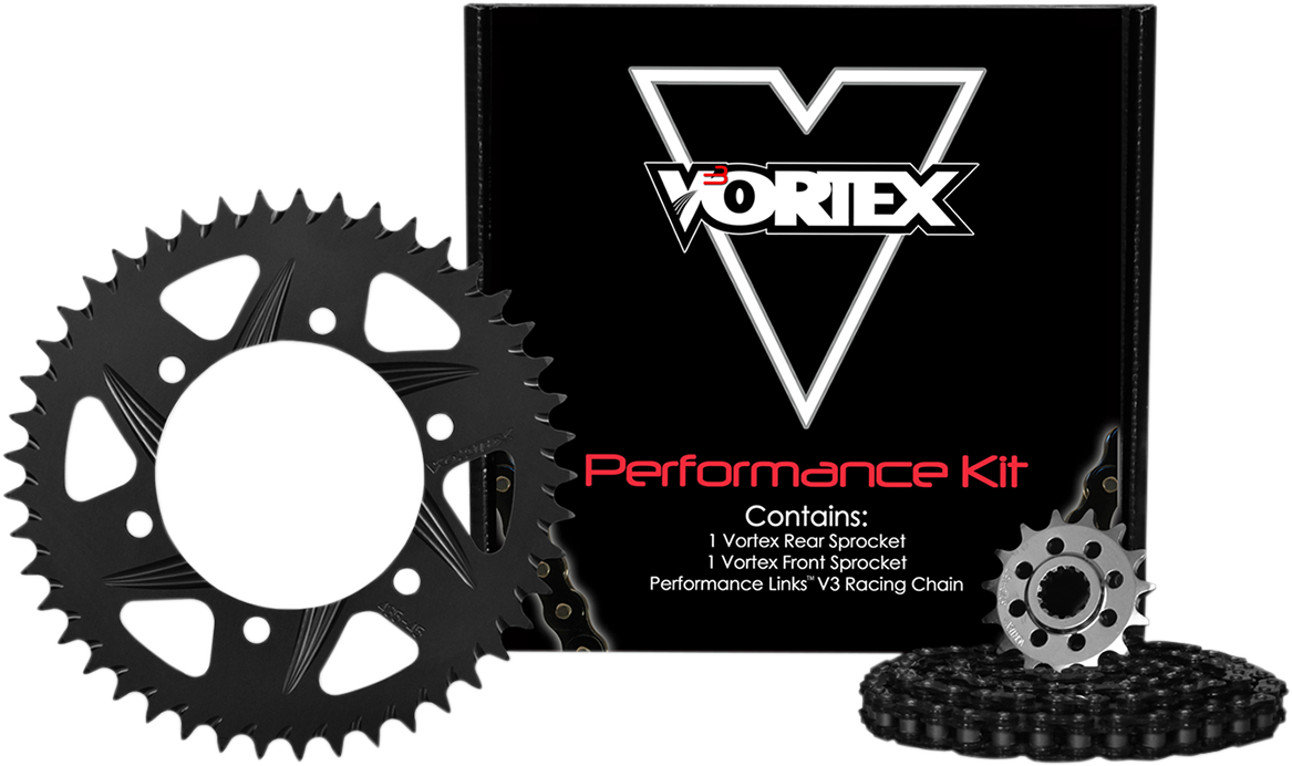 Vortex 520 motorcycle chain and sprocket conversion kit