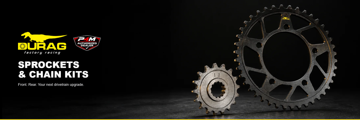 DURAG Factory Racing sprockets and chain kits from P4M, an authorized dealer