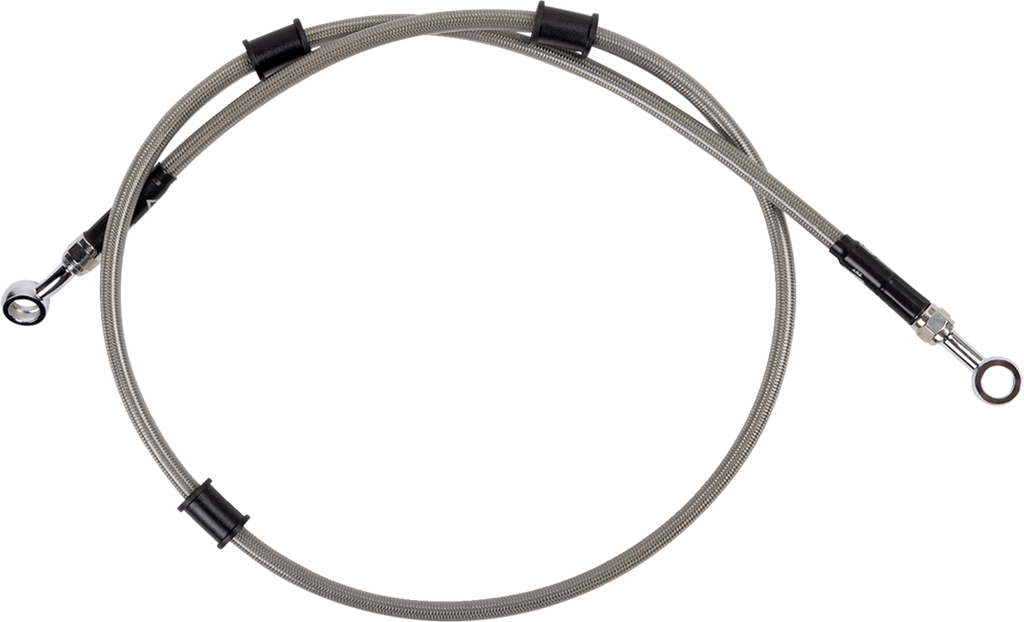 MOOSE OFFROAD Stainless Steel Braided Brake Line - Brake Line Pair / Stainless Steel 1741-6773