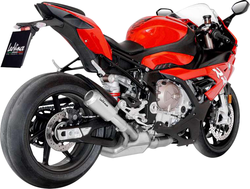 LeoVince Slip-On Muffler - Black Stainless Steel - S1000RR 15241B - BMW S1000RR; BMW S1000R LV-10 - BMW S1000RR 2019-2024; BMW S1000R 2021-2024