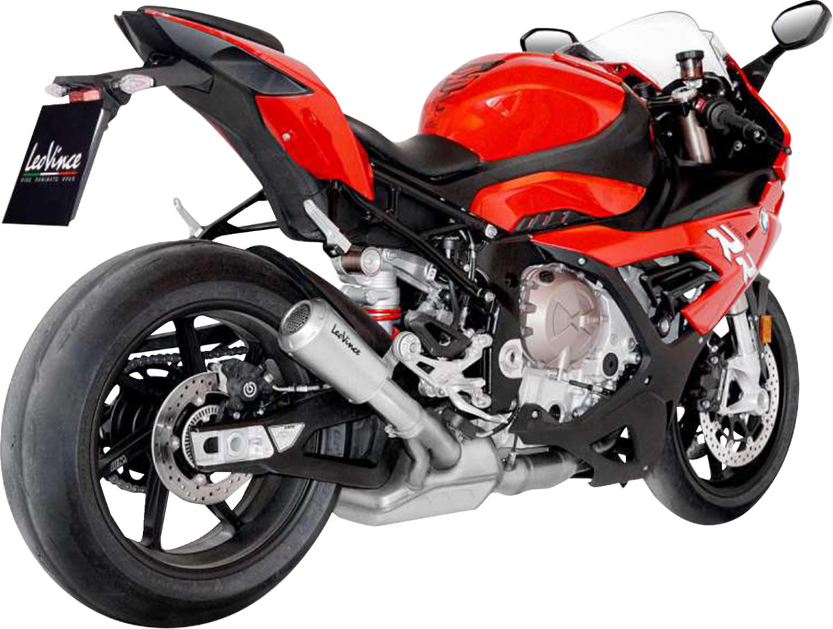 LeoVince Slip-On Muffler - Black Stainless Steel - S1000RR 15241B - BMW S1000RR; BMW S1000R LV-10 - BMW S1000RR 2019-2024; BMW S1000R 2021-2024