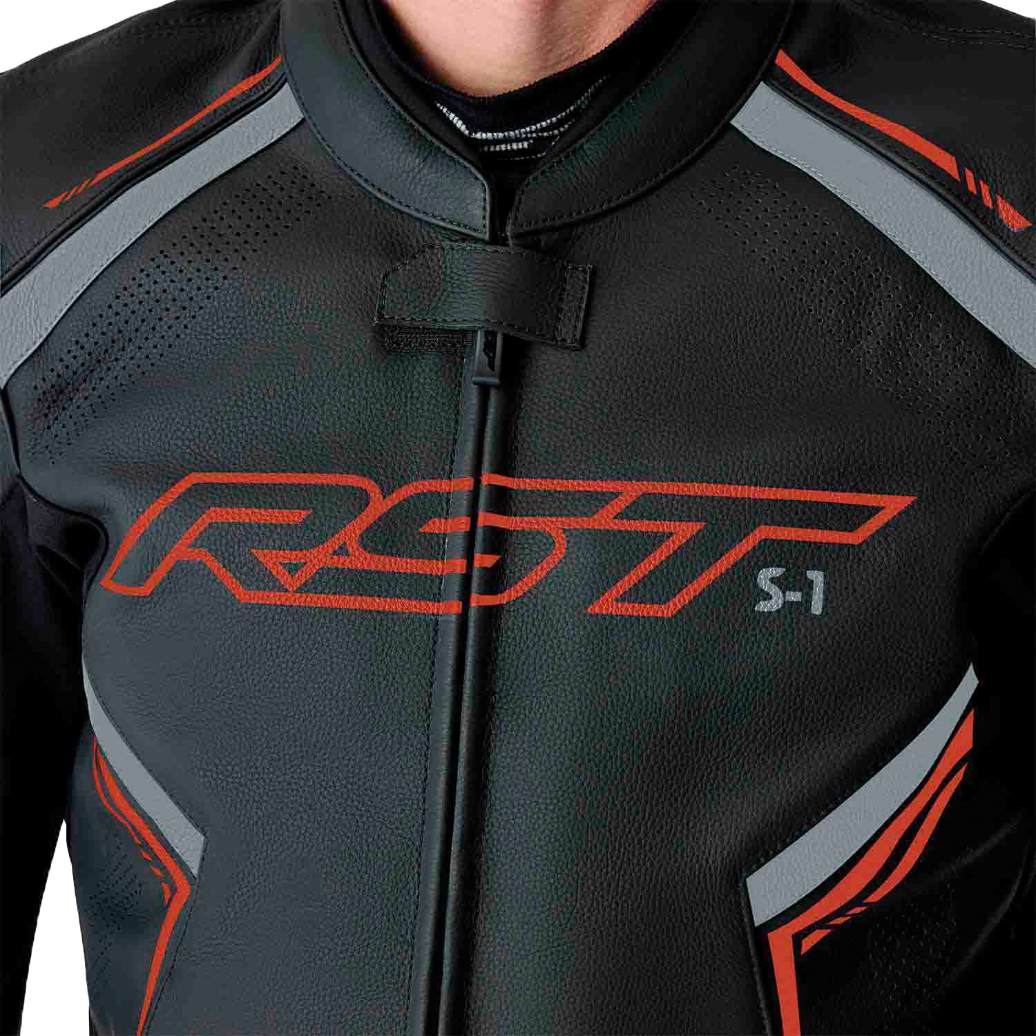 RST S-1 CE Men's Leather Jacket - Black / Grey / Red - View 24