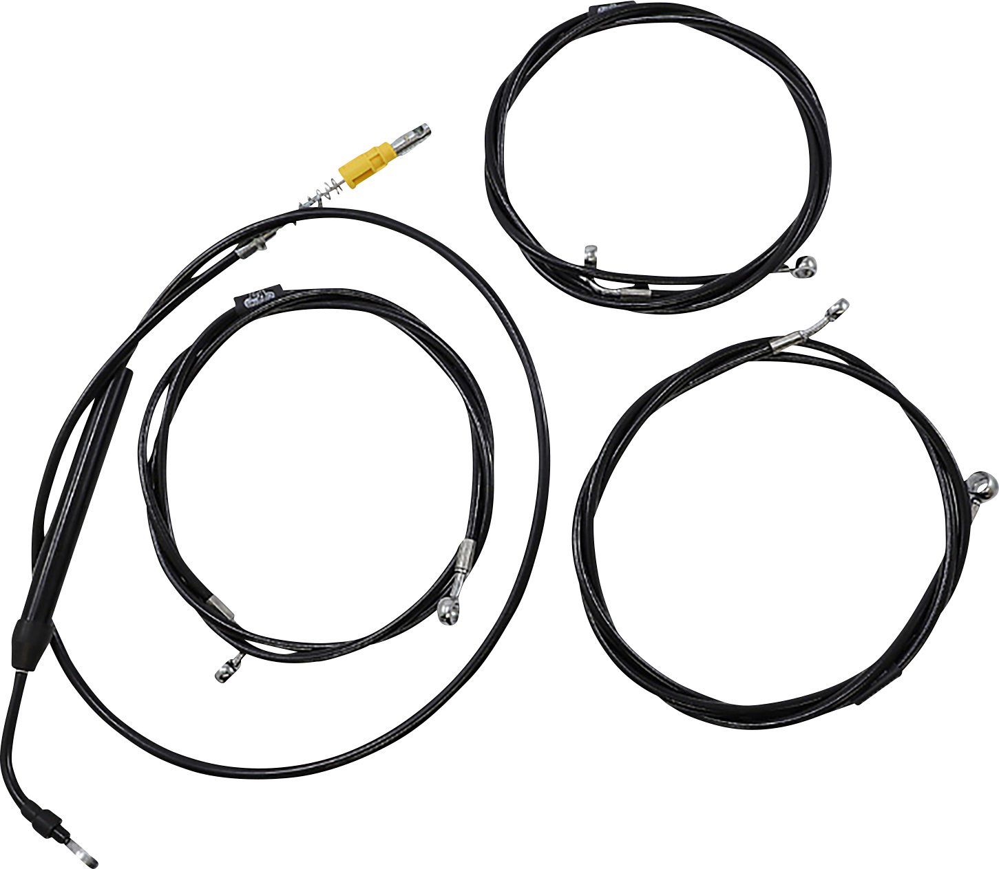 LA CHOPPERS Standard Black Vinyl Handlebar Cable/Brake Line Kit — Ape Hanger