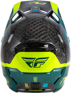 FLY Racing Formula S Carbon Byte Youth Helmet (2026) - Black Carbon / Teal / Lime - View 22