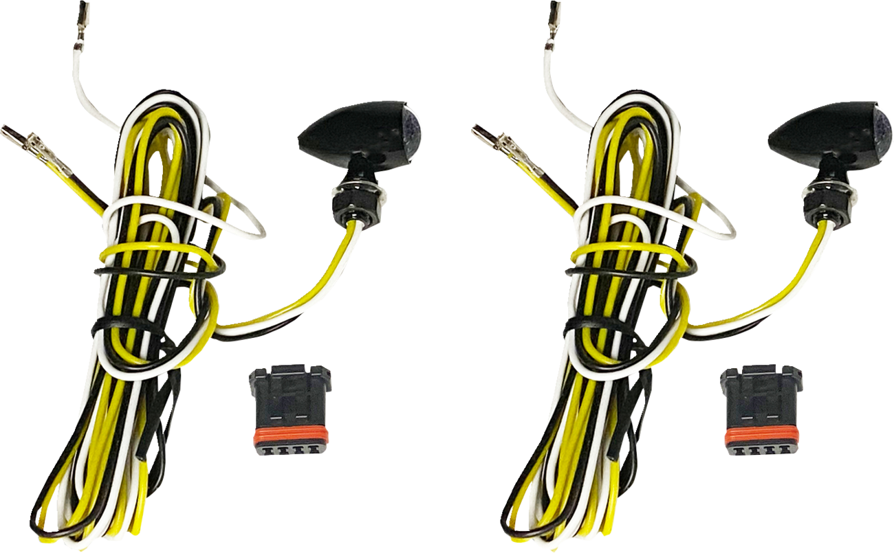 CUSTOM DYNAMICS Micro Bullet Turn Signals - LED / Amber/White / Black 2040-3046