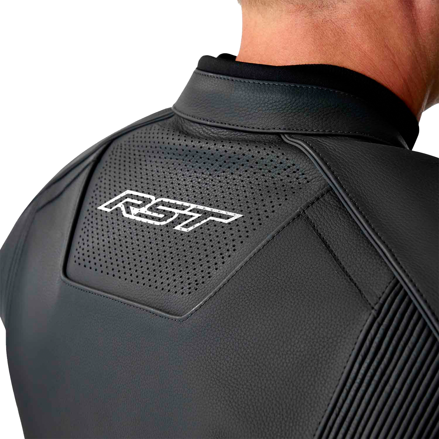 RST S-1 CE Men's Leather Jacket - Black / White - View 20