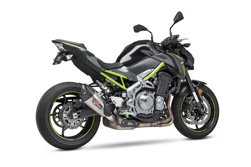 Yoshimura Z900 17-24 AT2 Stainless Slip-On Exhaust, w/ Stainless Muffler