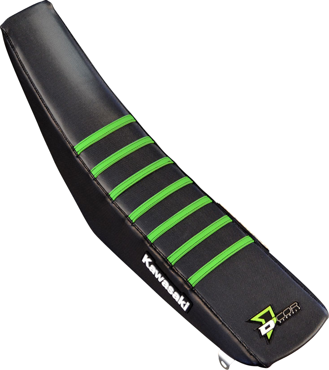 D'COR Visuals Seat Cover - Black/Green - KL/X '00-'26