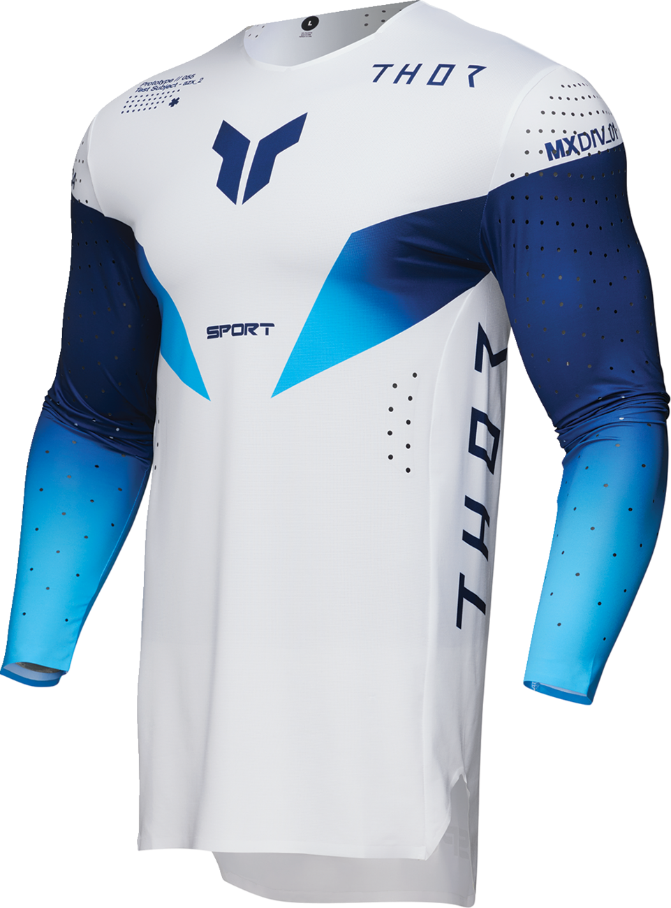 THOR Sportmode Strike Jersey — White/Blue/Navy
