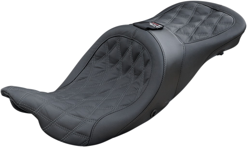 DANNY GRAY Airhawk Longhaul 2-Up Seat With Driver's Backrest Capability - Longhaul 2Up Seat / Air / w/ Driver Backrest Capability / Double Diamond w/ Gray Stitch / FL '08-'23 0801