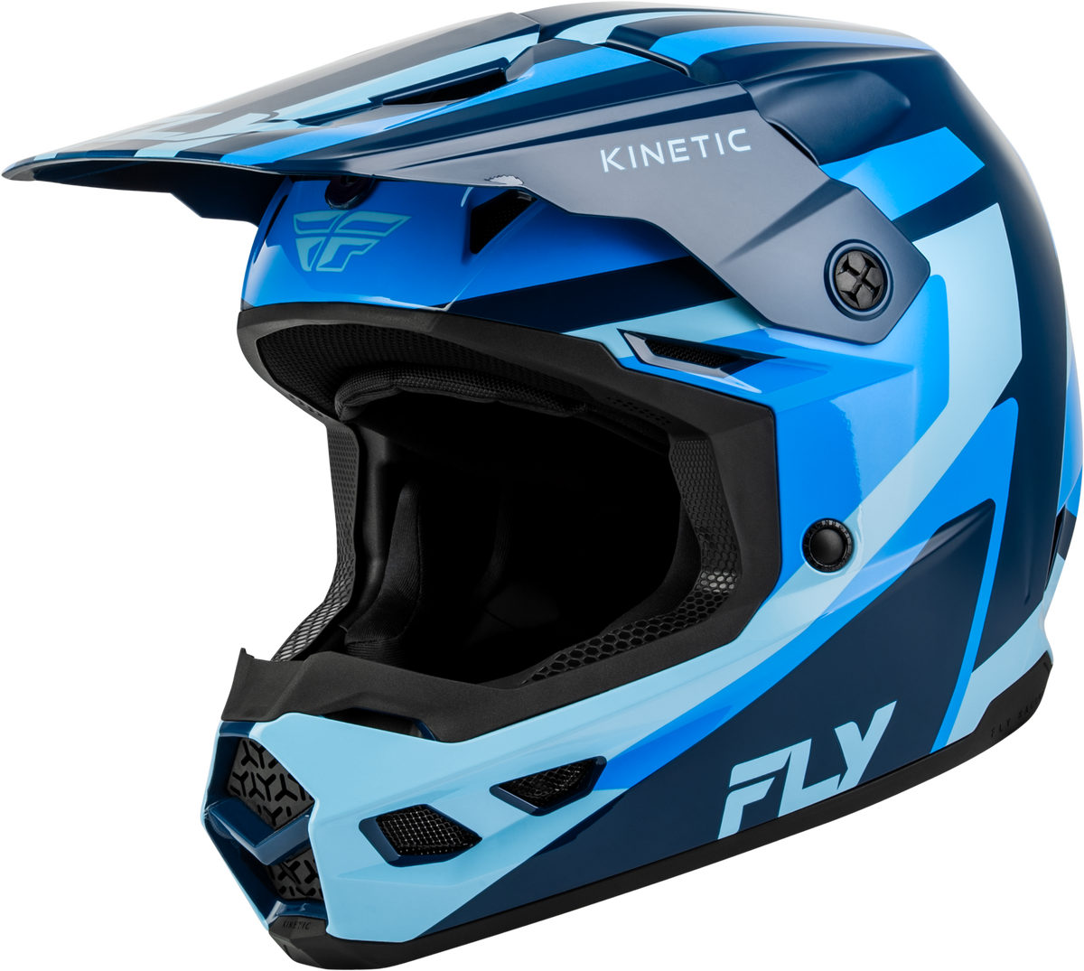 FLY Racing Kinetic Sync Helmet (2027) - Navy / Blue / Light Blue - View 3