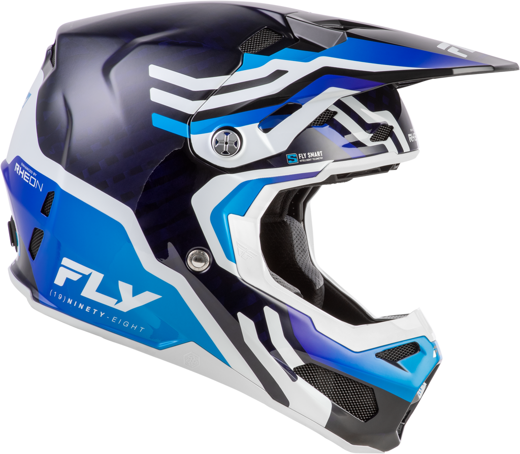 FLY Racing Formula S Carbon Byte Youth Helmet (2026) - Blue Carbon / Blue / White - View 15