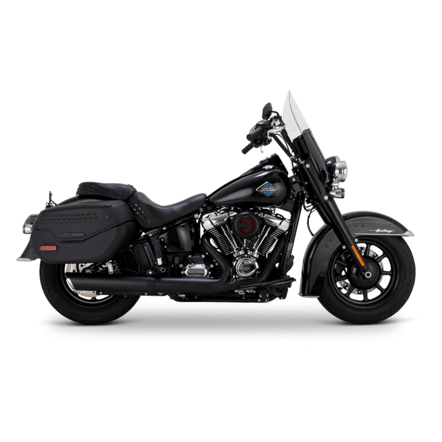 Vance & Hines 2025+ HD Softail Twin Slash 4in Round Black Slip-On Exhaust