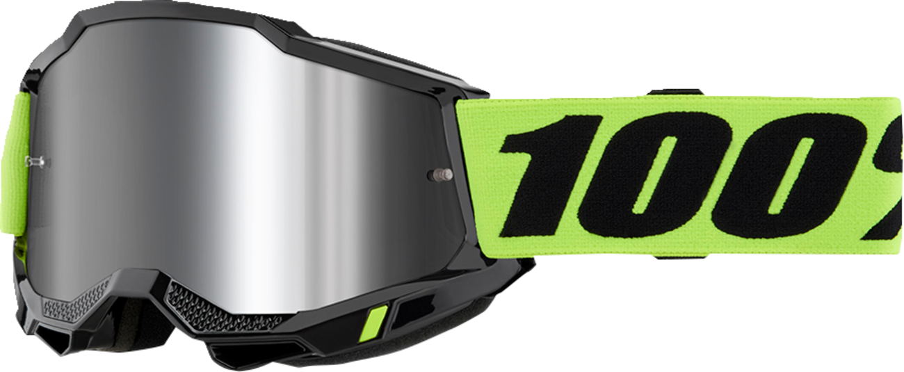 100% Accuri 2 Goggle - Neon Yellow / Silver Mirror Lens 2601-3475
