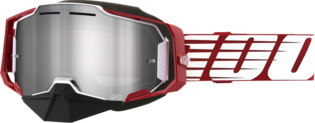 100% Armega Snow Goggle — Mirrored Lens - Armega Snow Goggle / Oversized Red / Flash Silver Mirror Lens 2601-3207