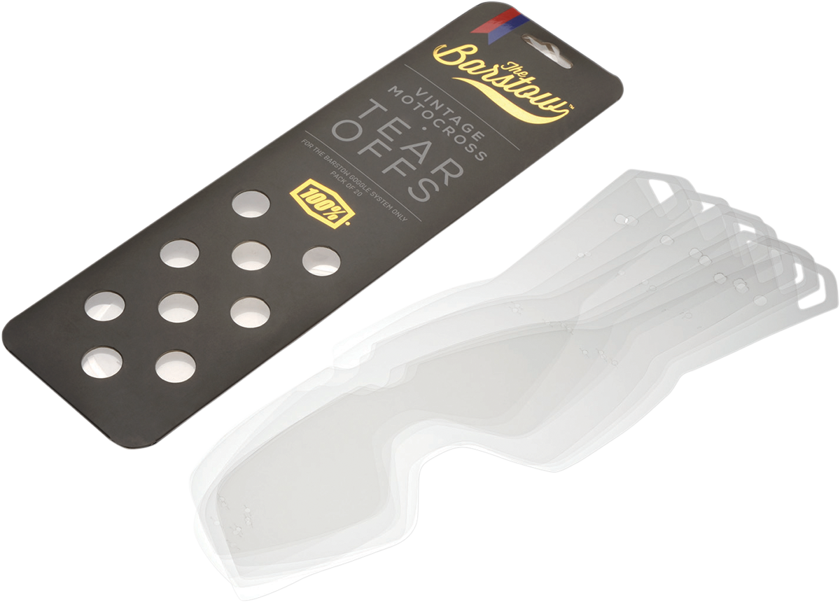 100% Barstow Goggle Tear-Offs - Barstow Tear-Offs / 20 Pack 2602-0577