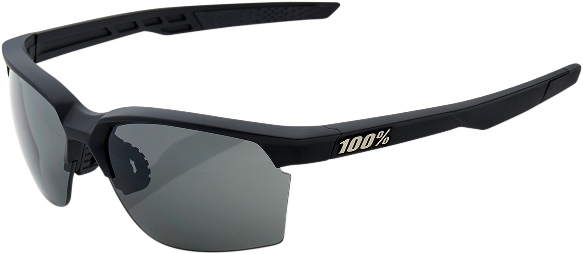 100% Sportcoupe Performance Sunglasses - Sportcoupe Sunglasses / Soft Tact Black / Smoke Lens 2610-1073
