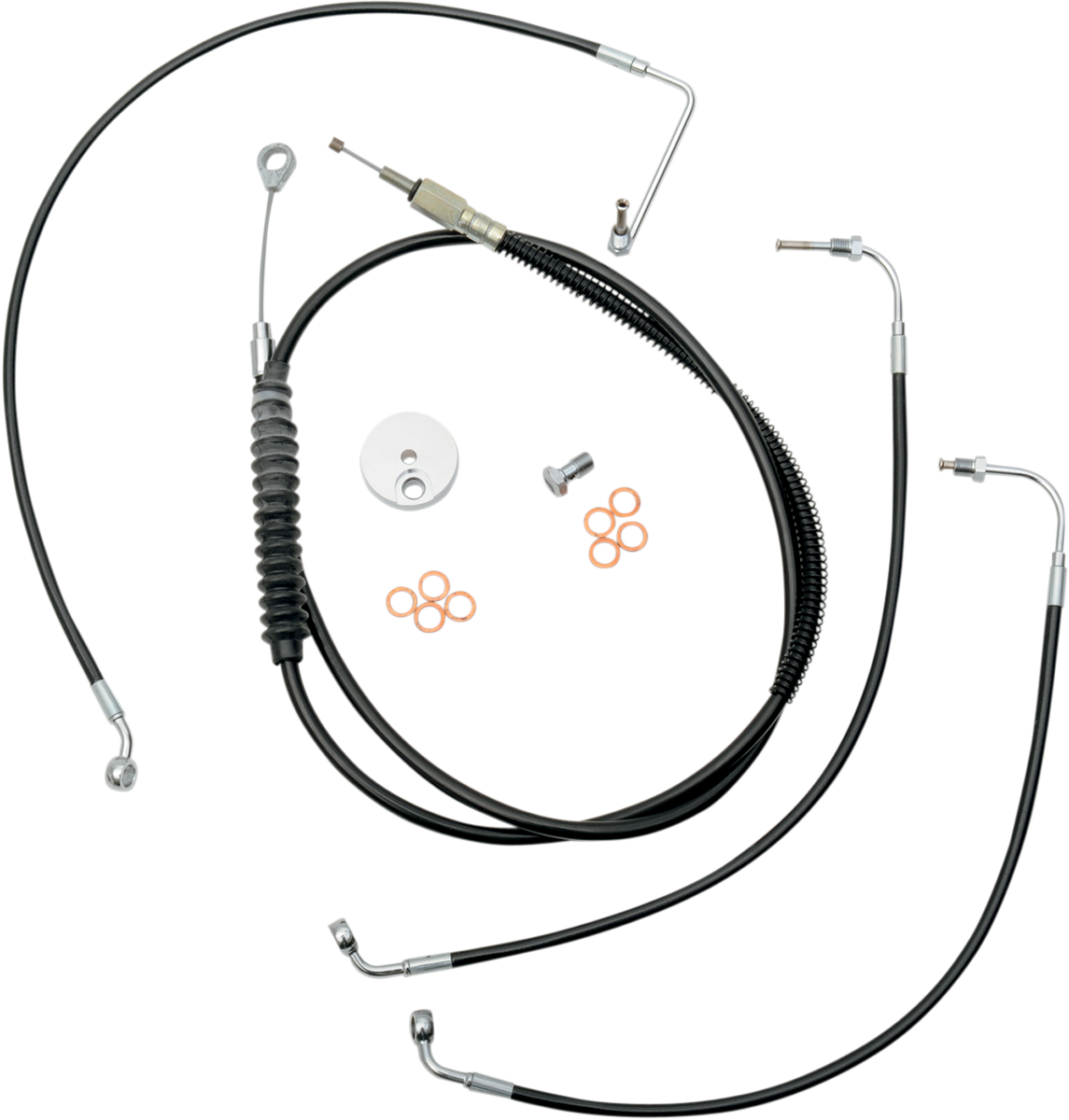 LA CHOPPERS Standard Black Vinyl Handlebar Cable/Brake Line Kit — Ape Hanger
