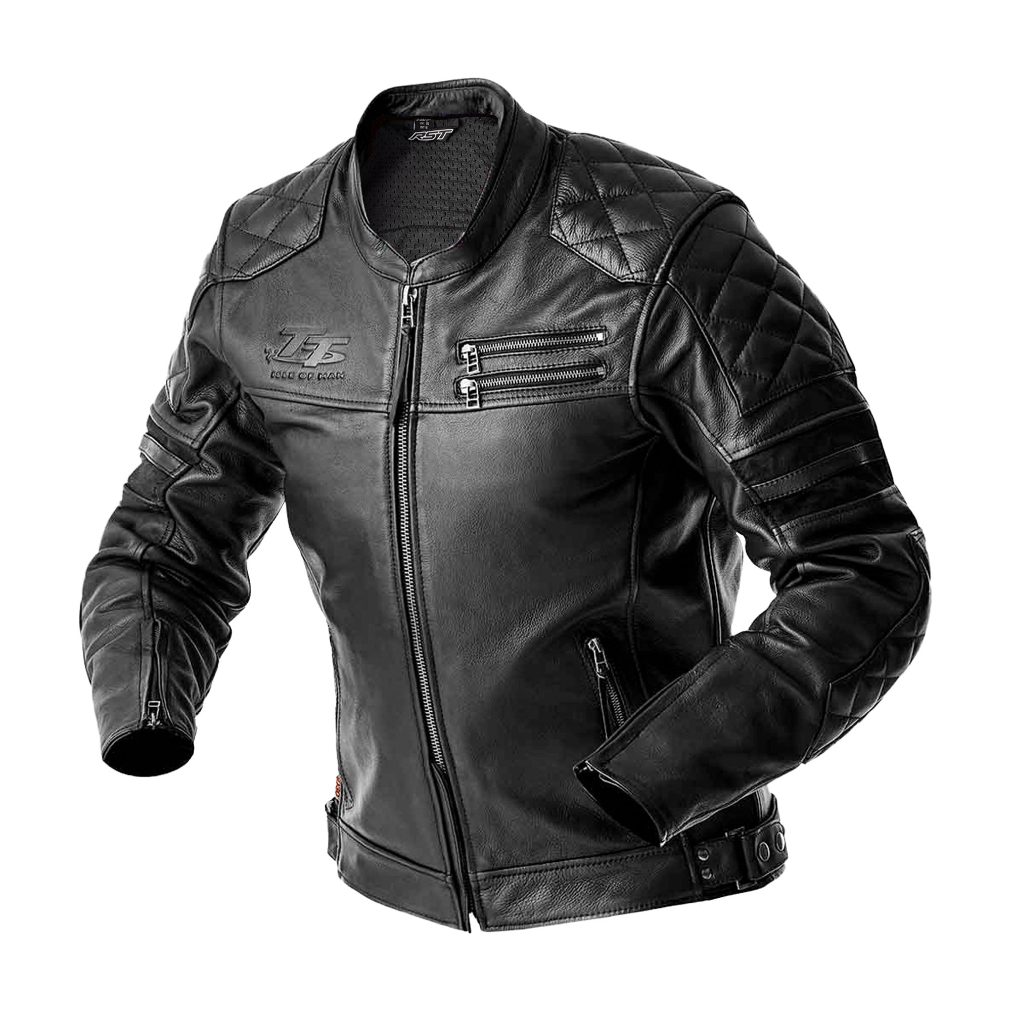 RST IOM TT Hillberry 2 CE Men's Leather Jacket - Black - View 3
