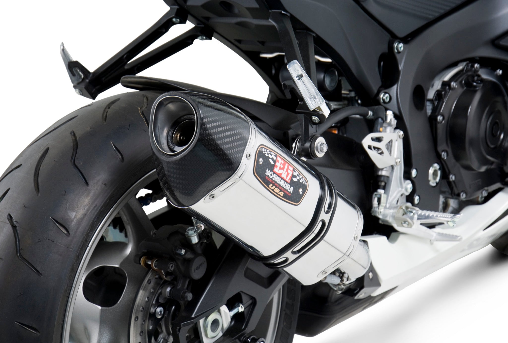 Yoshimura GSX-R600/750 11-26 R-77 Stainless Slip-On Exhaust, w/ Stainless Muffler