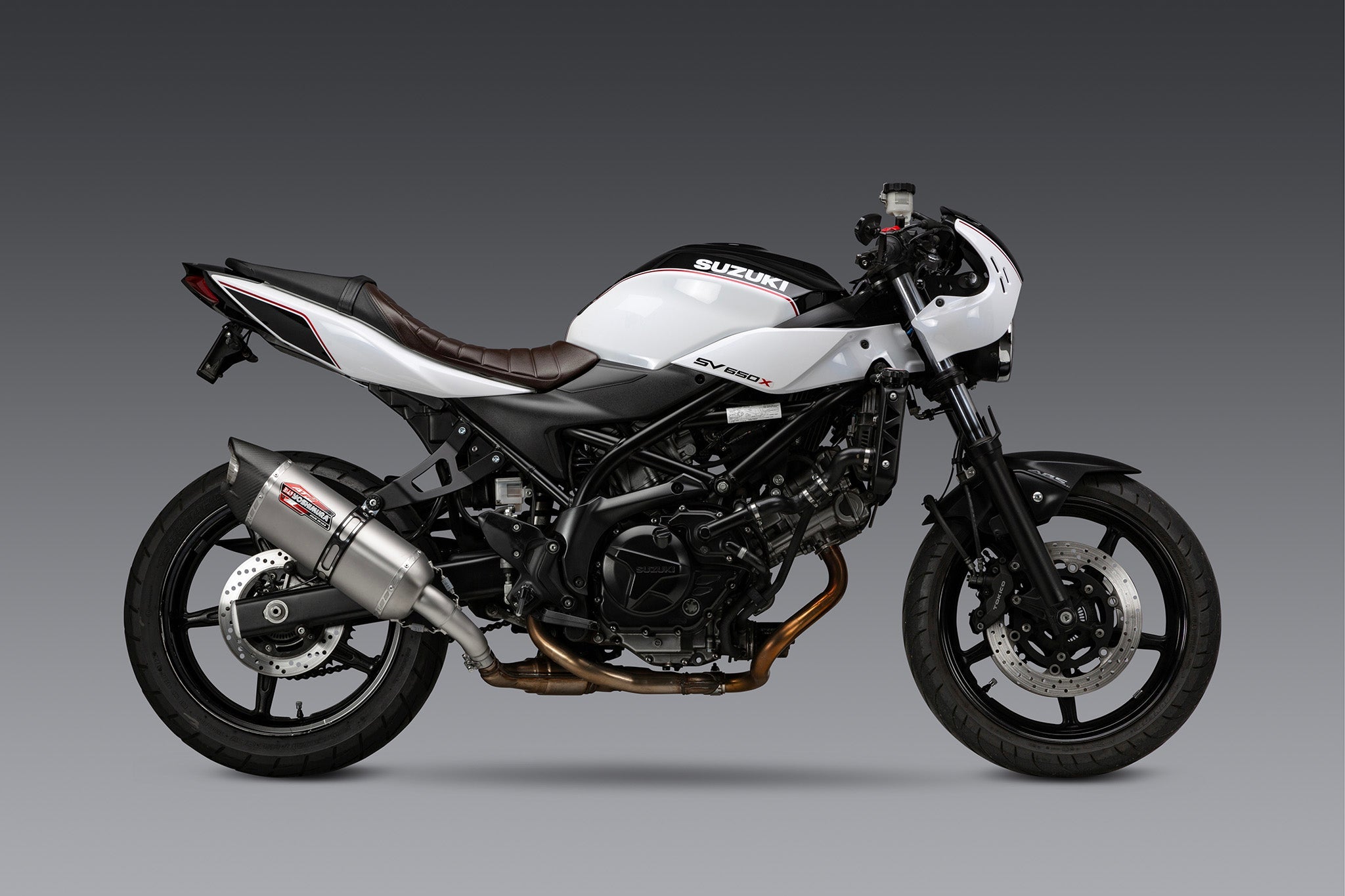 Yoshimura SV650 17-26/SV650X 19-26 AT2 Stainless Slip-On Exhaust, w/ Stainless Muffler
