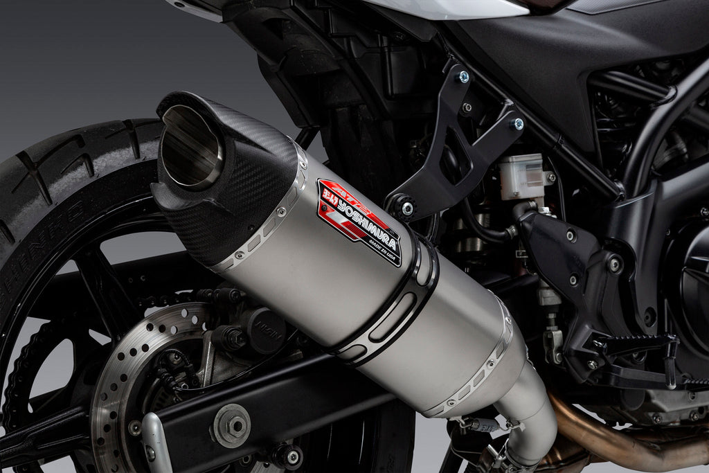Yoshimura SV650 17-26/SV650X 19-26 AT2 Stainless Slip-On Exhaust, w/ Stainless Muffler