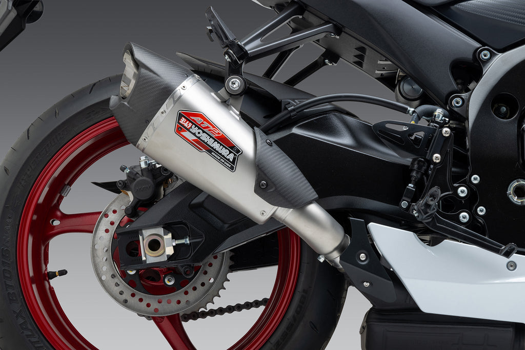 Yoshimura GSX-R600/750 2011-26 AT2 Stainless Slip-On Exhaust, w/ Stainless Muffler