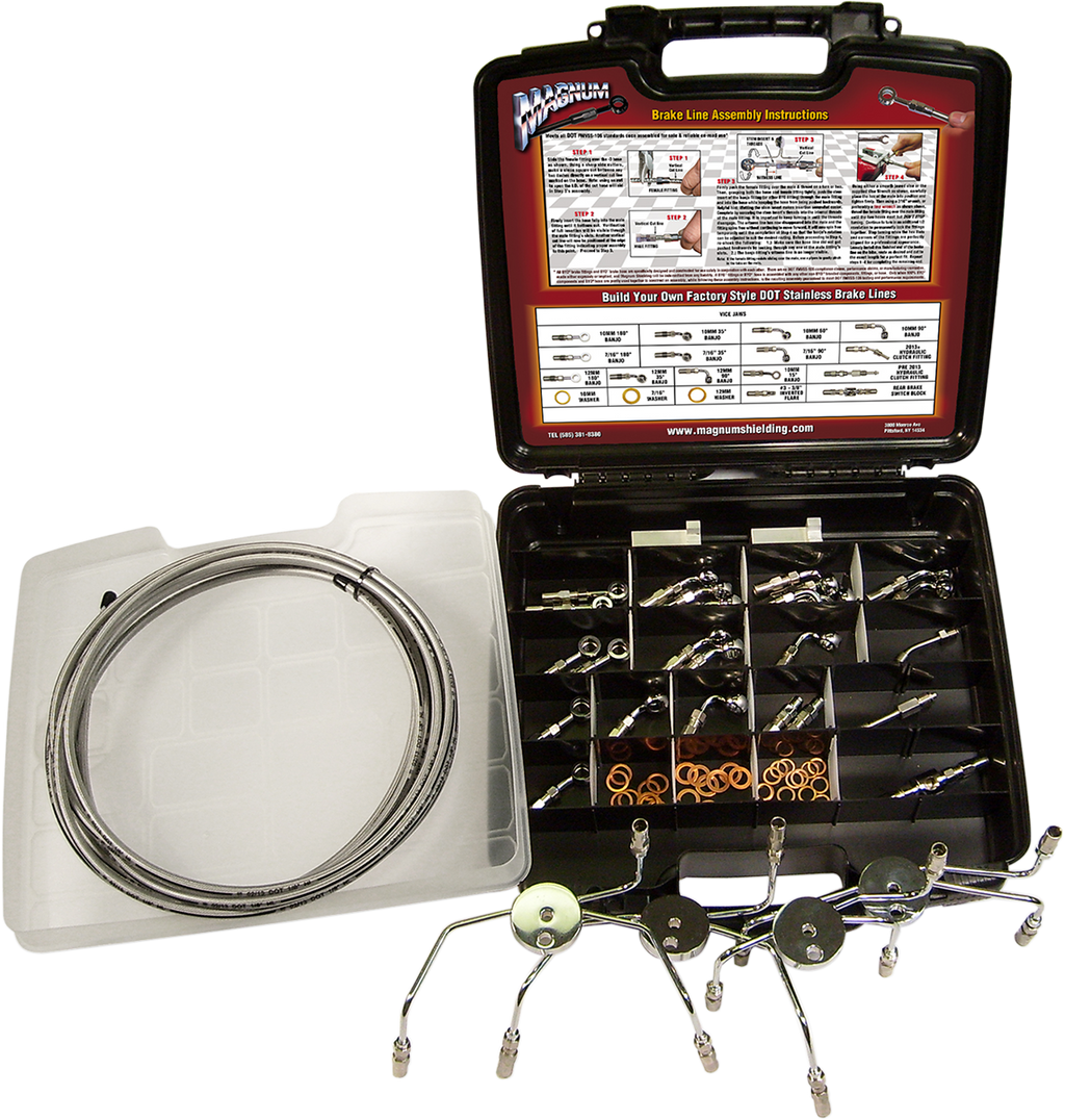 MAGNUM SHIELDING BYO® Build-Your-Own Brake Line Master Kit - BYO Brake Kit Master / Black 1742-0416