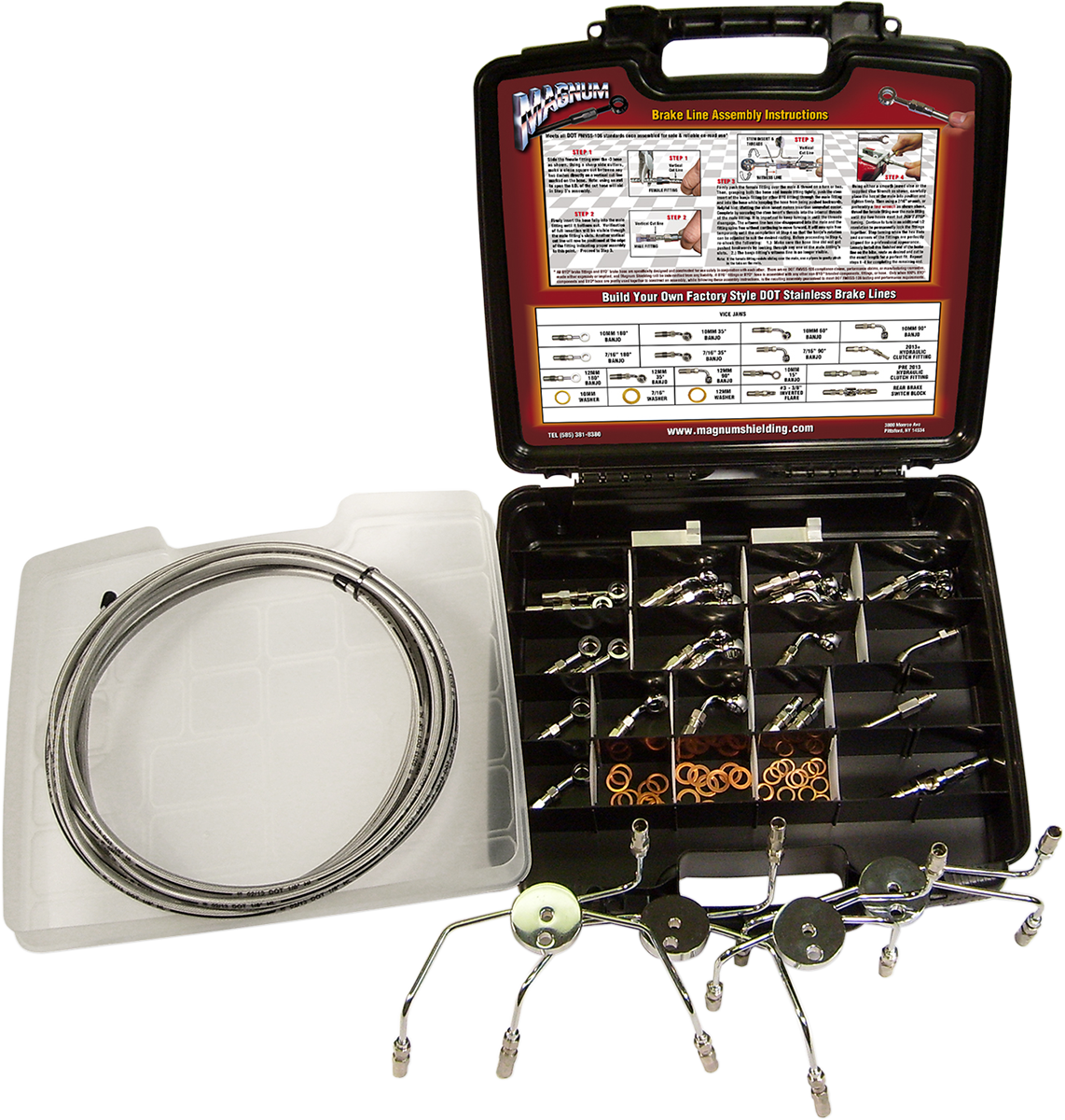 MAGNUM SHIELDING BYO® Build-Your-Own Brake Line Master Kit - BYO Brake Kit Master / Black 1742-0416