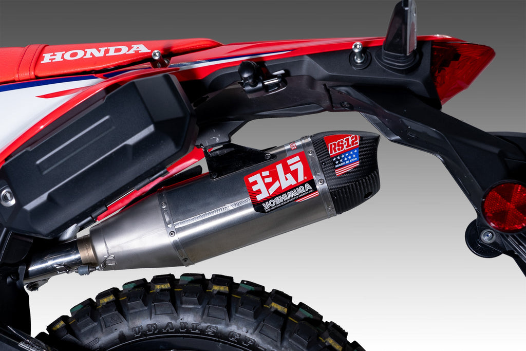 Yoshimura CRF300L/Rally 21-26 Race RS-12 Stainless Slip-On Exhaust, w/ Stainless Muffler