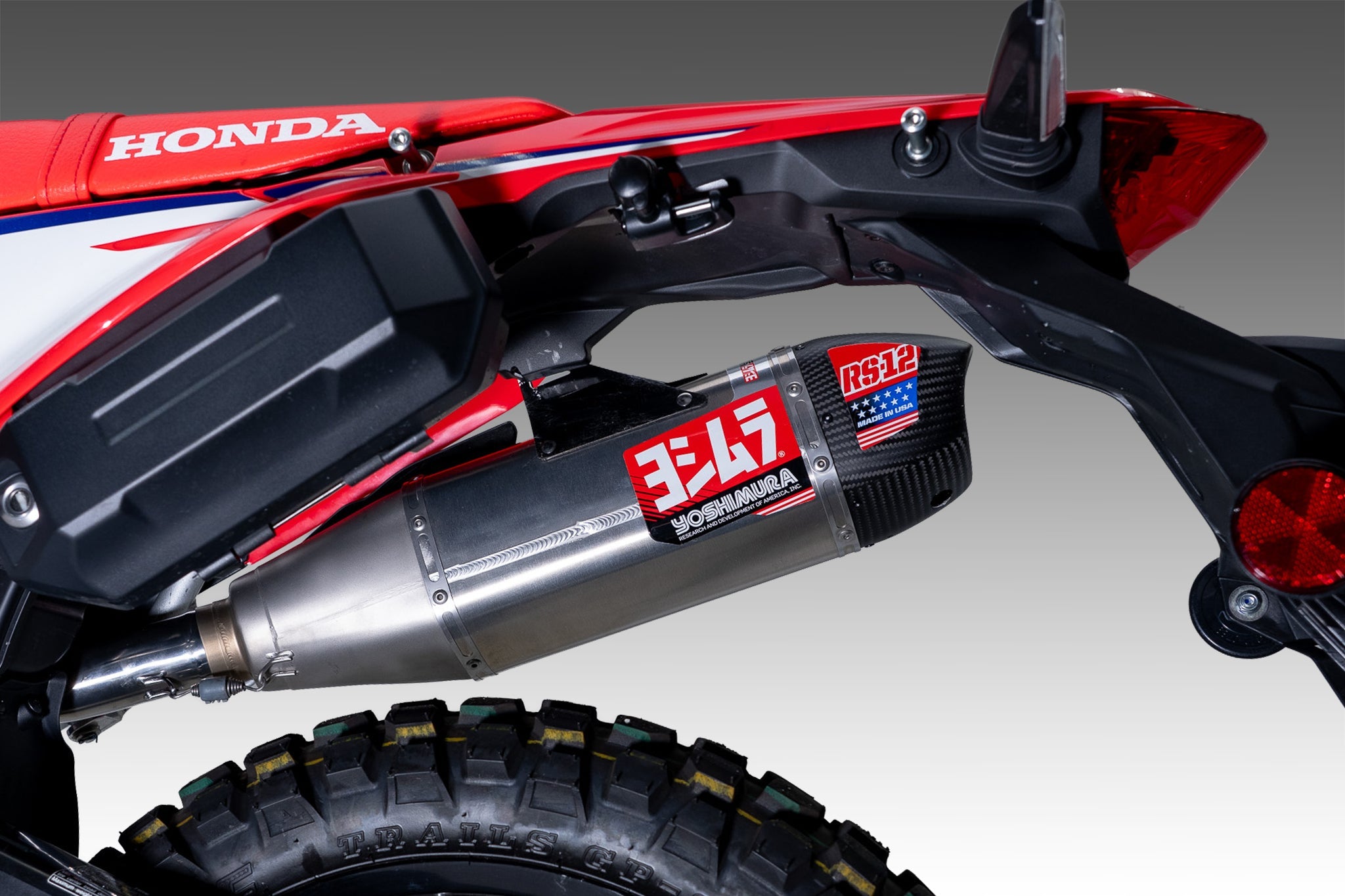 Yoshimura CRF300L/Rally 21-26 Race RS-12 Stainless Slip-On Exhaust, w/ Stainless Muffler