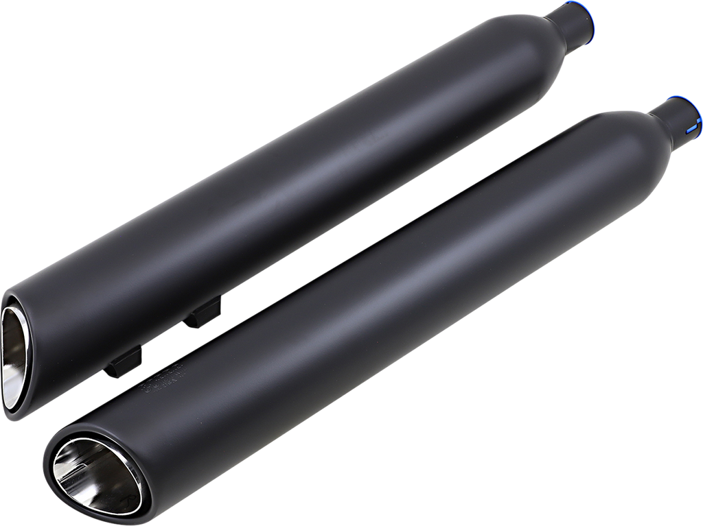 COBRA 909 Twins Slip-On Mufflers - Tri-Glide - Black 6303RB