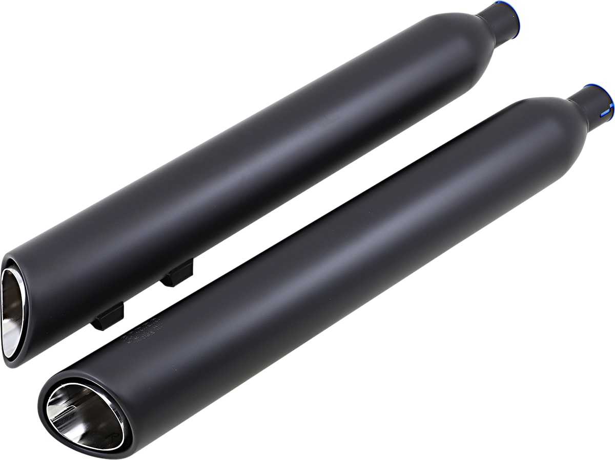 COBRA 909 Twins Slip-On Mufflers - Tri-Glide - Black 6303RB