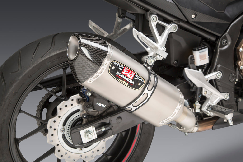 Yoshimura CBR500R 16-25 R-77 Stainless Slip-On Exhaust, w/ Stainless Muffler