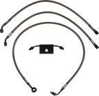 LA CHOPPERS Midnight Braided Brake Line Kit - Brake Lines / 12" / 14" Ape Hanger Handlebars / Midnight 1741-6242