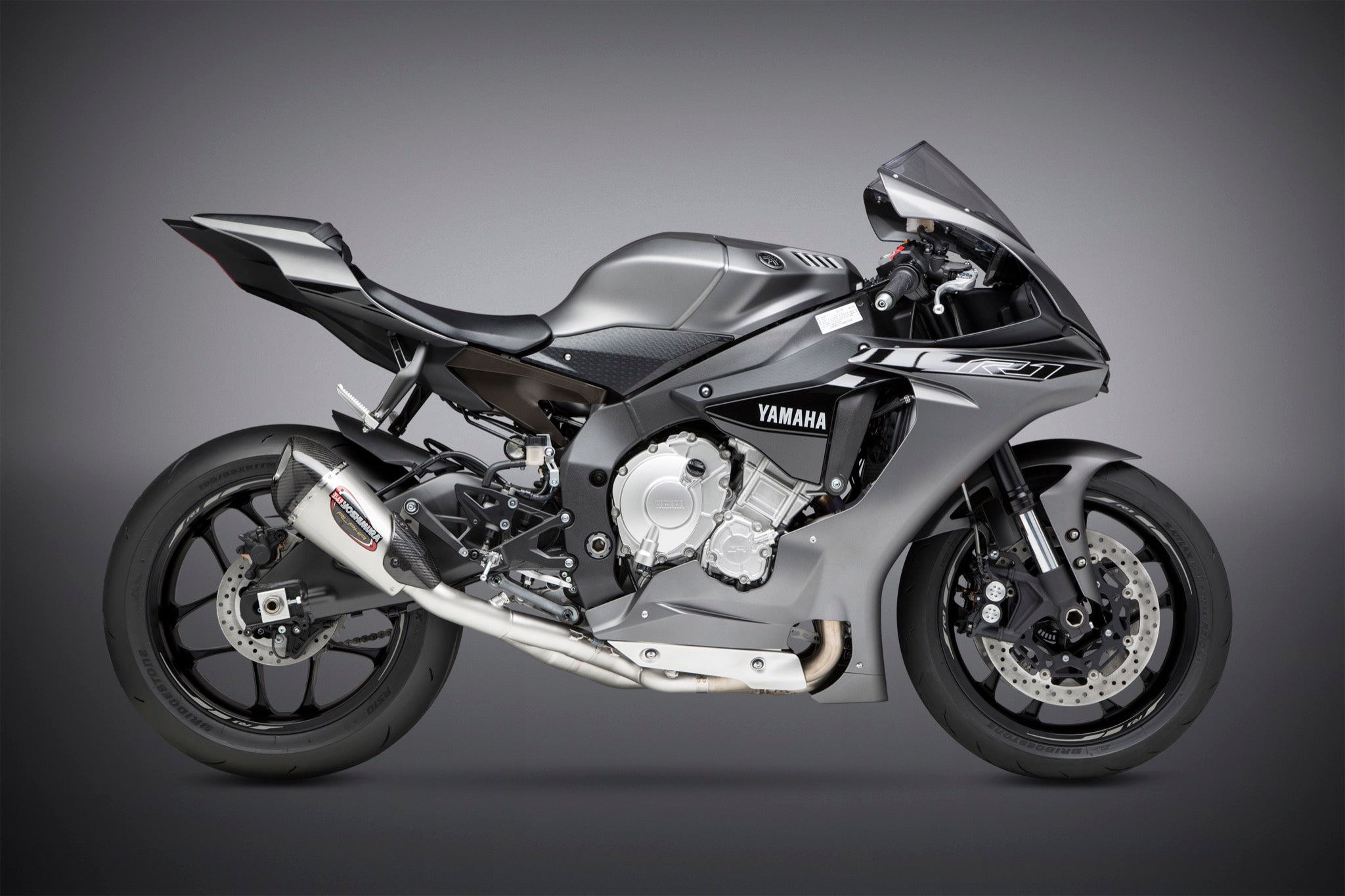Yoshimura YZF-R1/M/S 15-25 Race Alpha T Stainless 3/4 Exhaust, w/ Stainless Muffler