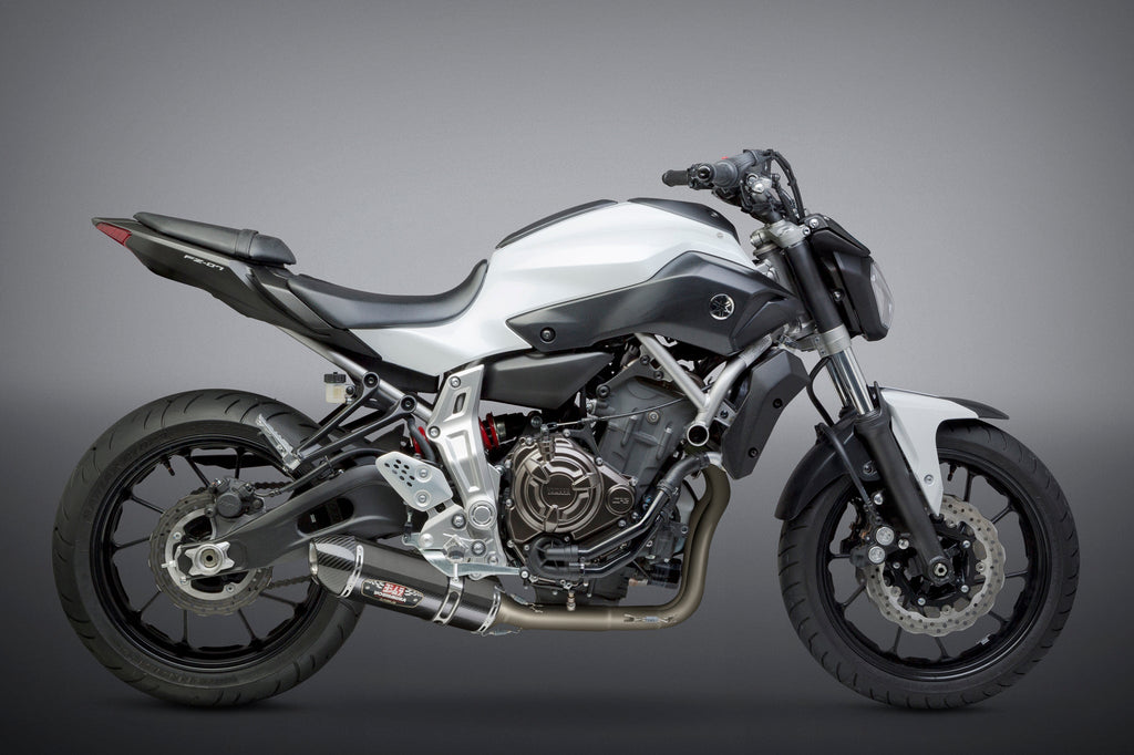 Yoshimura FZ/MT-07 15-26 / XSR700 18-26 / R7 22-26 Race R-77 Stainless Full Exhaust, w/ CF Muffler