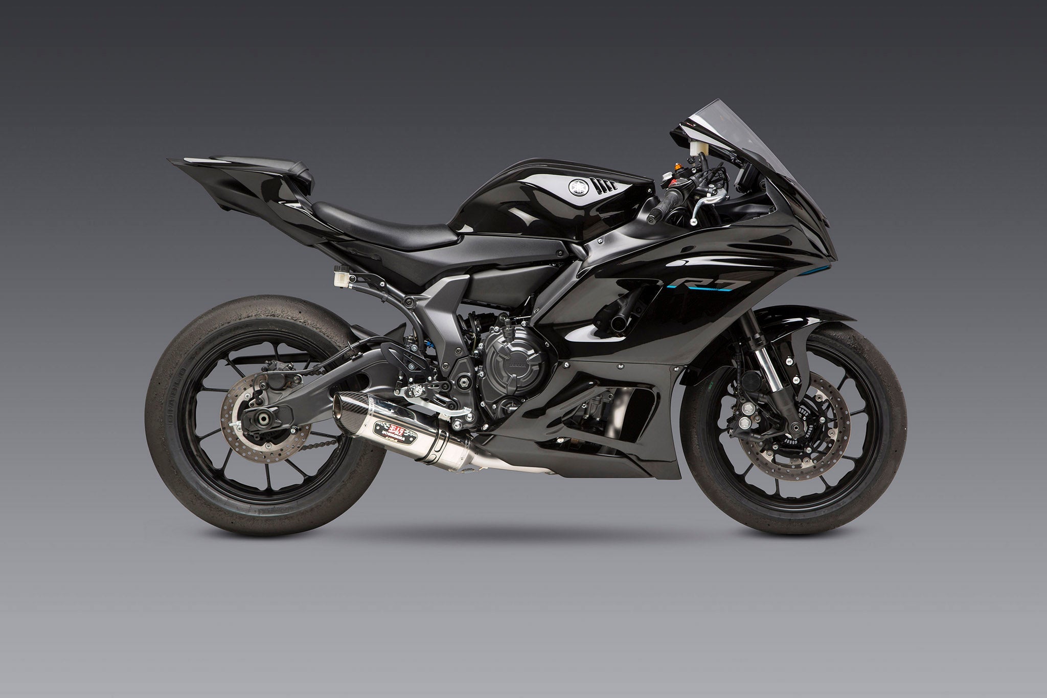 Yoshimura FZ/MT-07 15-26 / XSR700 18-26 / R7 22-26 Race R-77 Stainless Full Exhaust, w/ Stainless Muffler