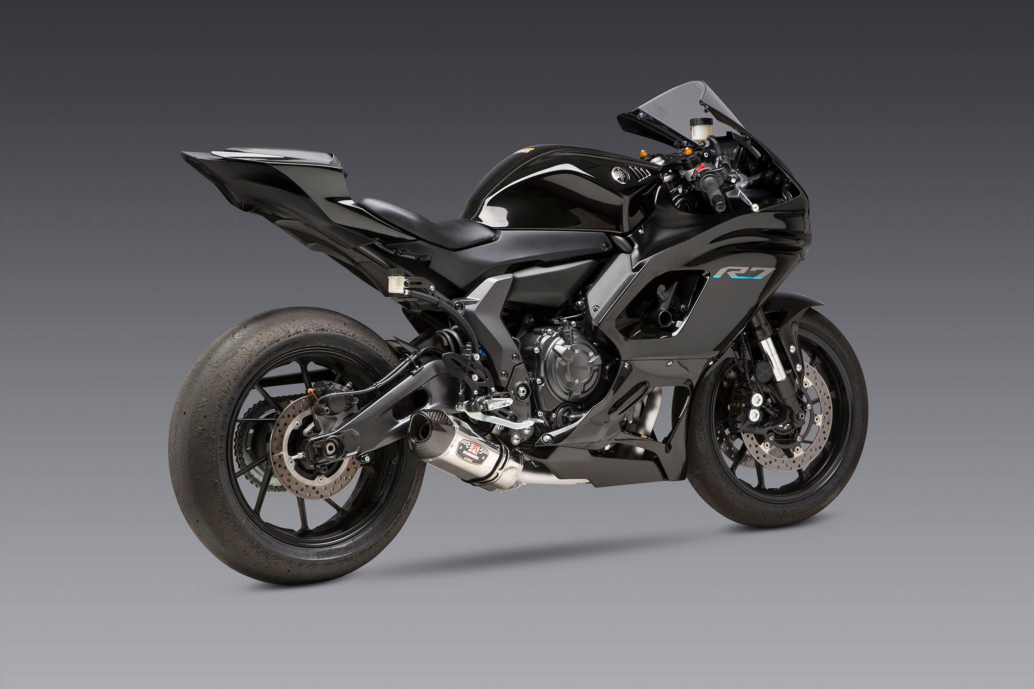 Yoshimura FZ/MT-07 15-26 / XSR700 18-26 / R7 22-26 Race R-77 Stainless Full Exhaust, w/ Stainless Muffler