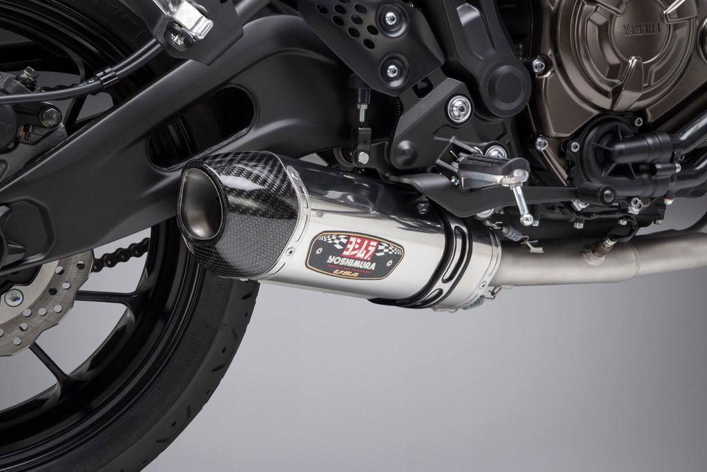 Yoshimura FZ/MT-07 15-26 / XSR700 18-26 / R7 22-26 Race R-77 Stainless Full Exhaust, w/ Stainless Muffler