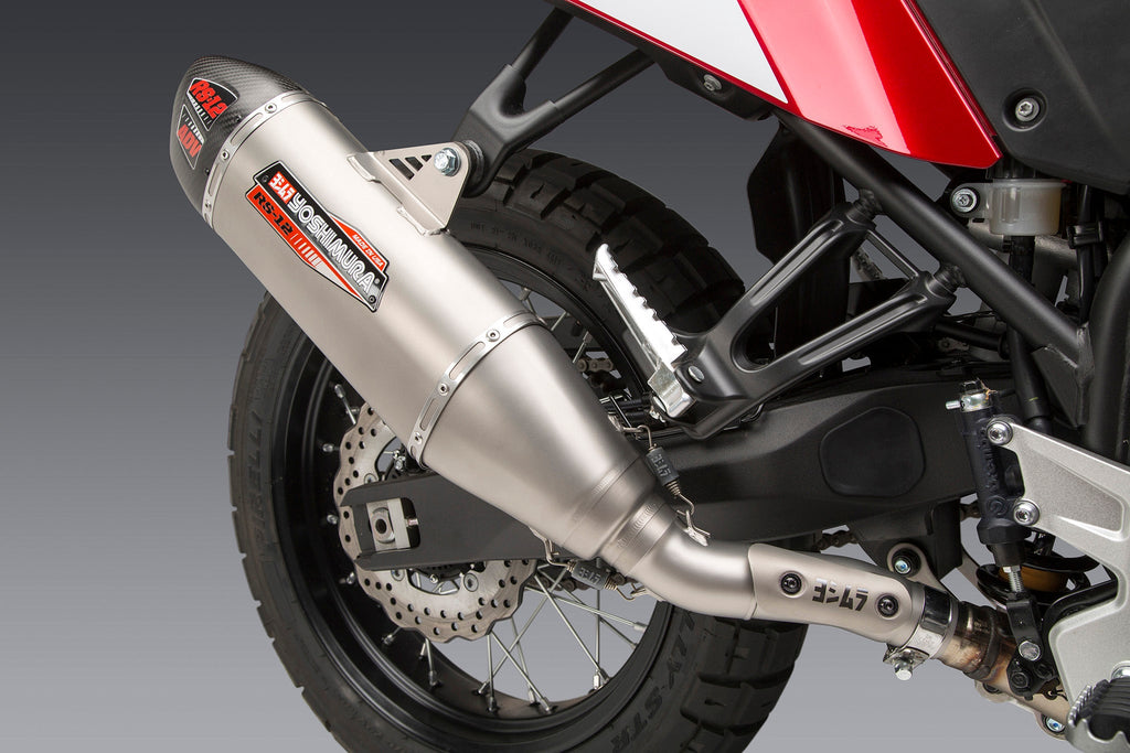 Yoshimura Tenere 700 21-26 RS-12 Stainless Slip-On Exhaust, w/ Stainless Muffler