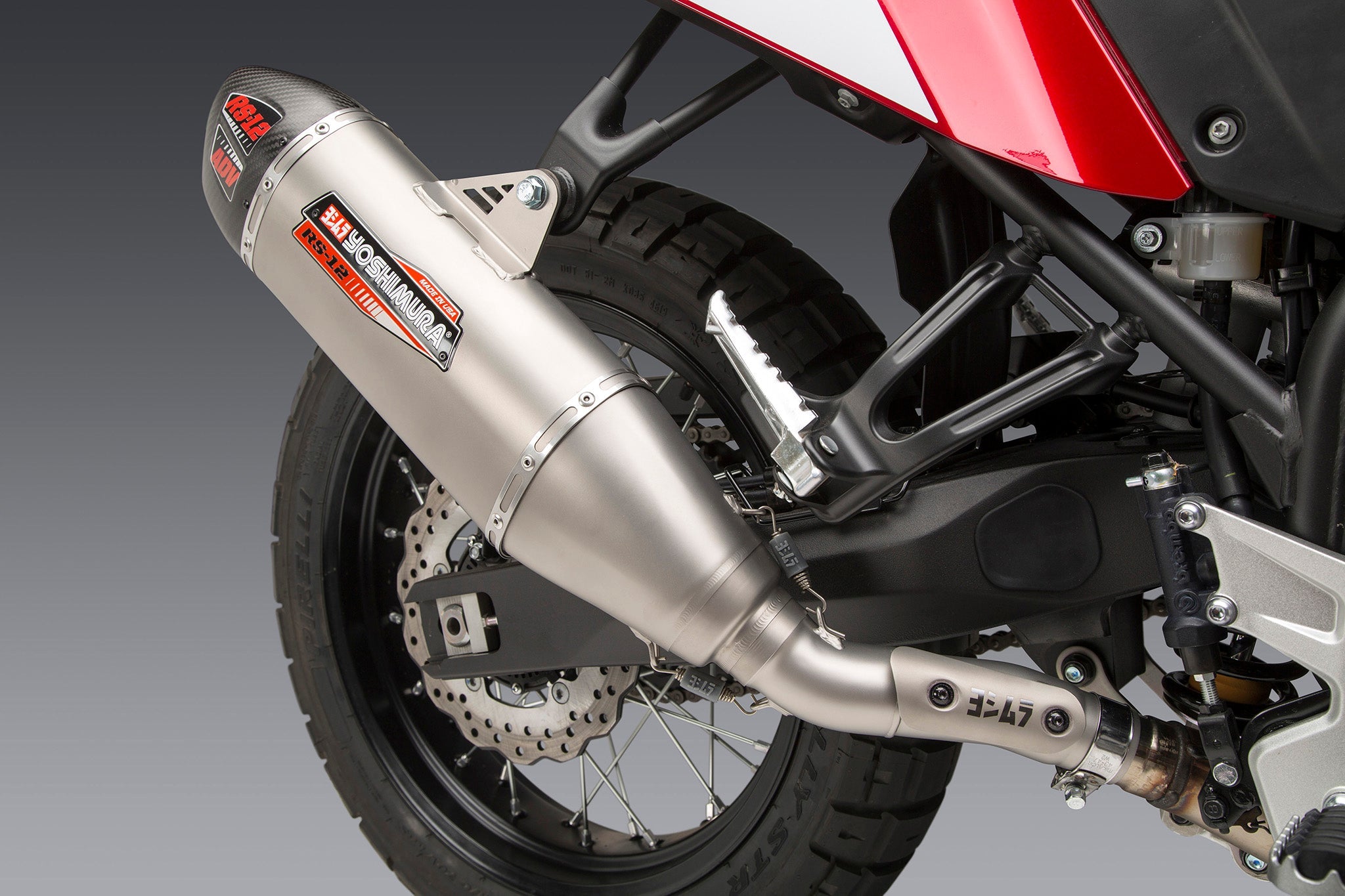 Yoshimura Tenere 700 21-26 RS-12 Stainless Slip-On Exhaust, w/ Stainless Muffler