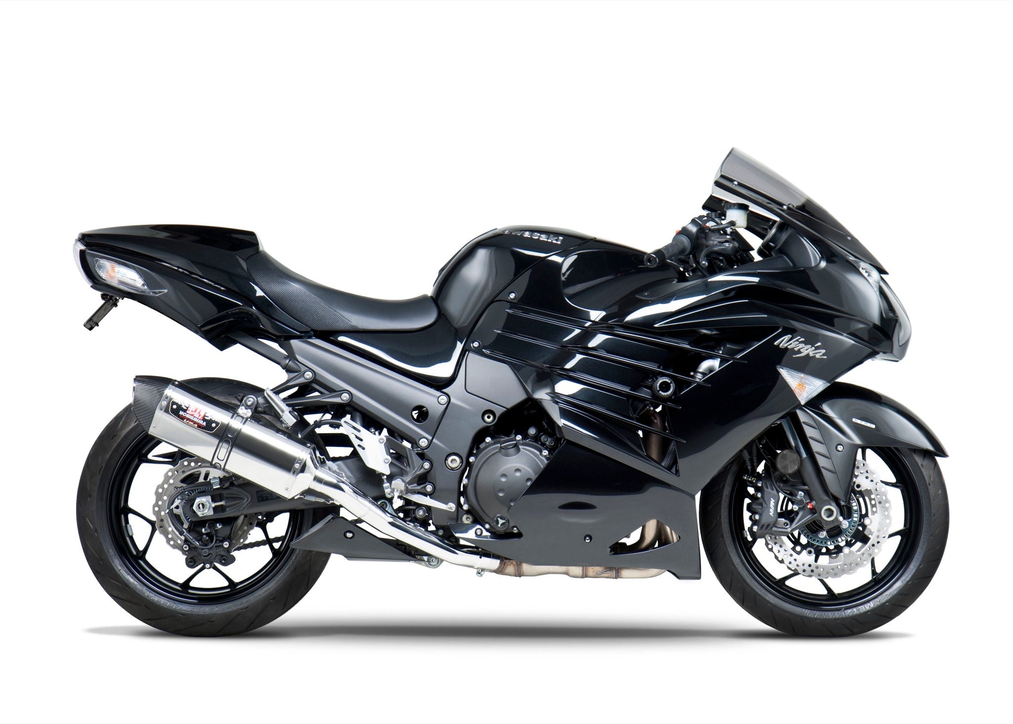 Yoshimura ZX-14R 12-25 Race R-77 Stainless Slip-On Exhaust, w/ Stainless Mufflers