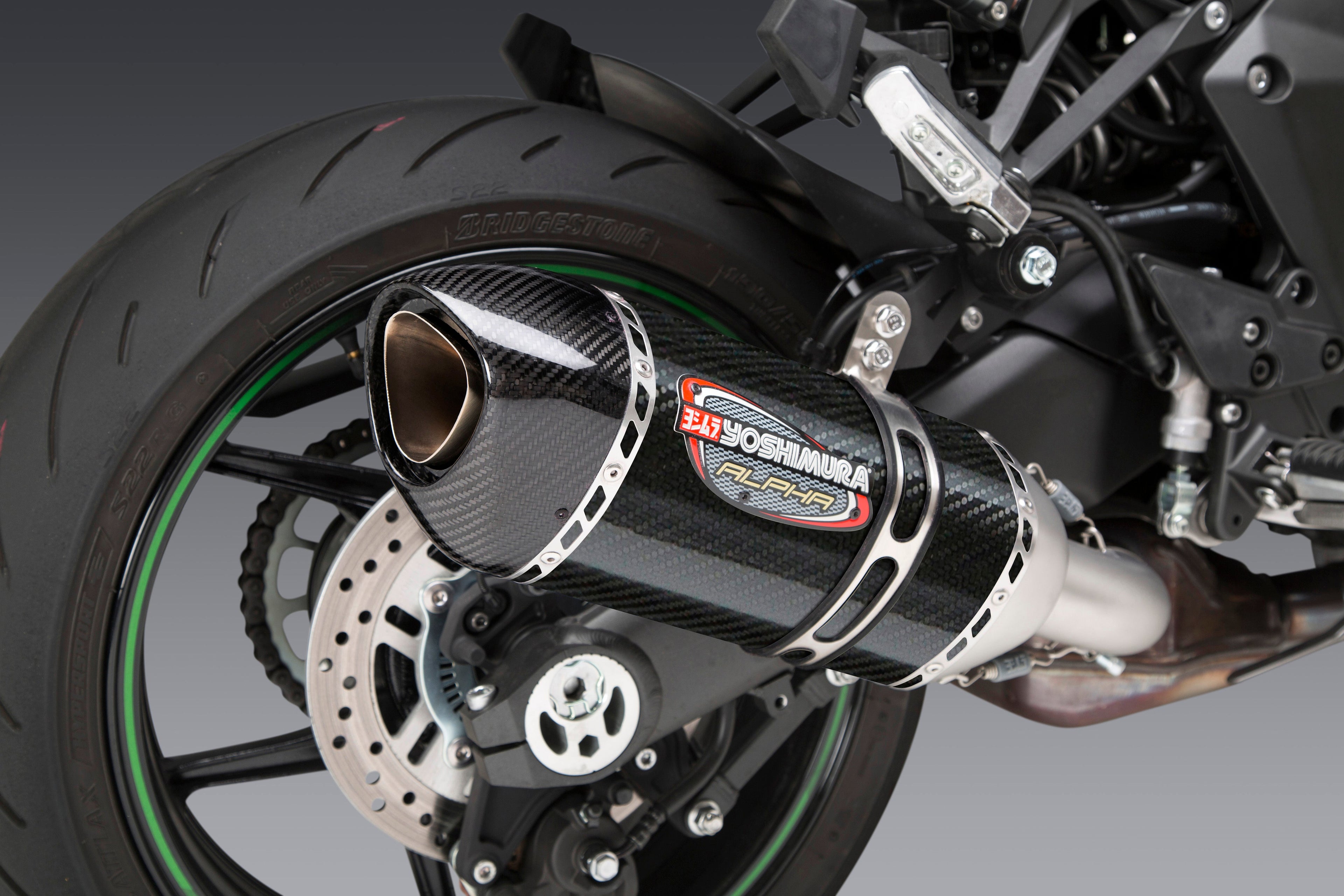 Yoshimura Ninja 1000SX 20-24/Ninja 1100SX 25-26 Alpha Stainless Slip-On Exhaust, w/ Carbon Fiber Muffler