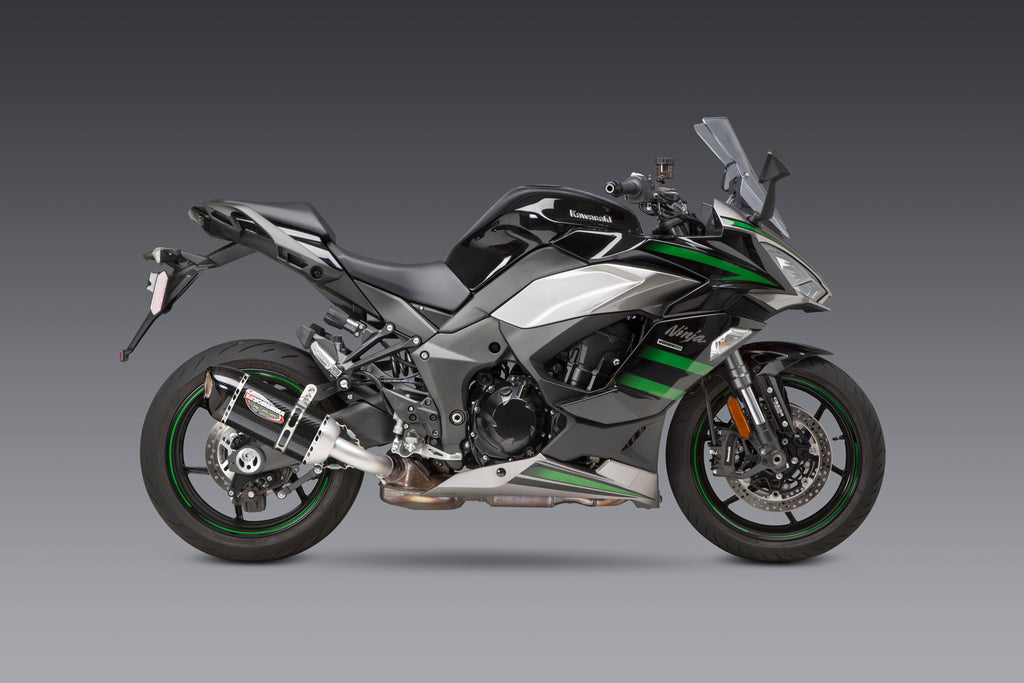 Yoshimura Ninja 1000SX 20-24/Ninja 1100SX 25-26 Alpha Stainless Slip-On Exhaust, w/ Carbon Fiber Muffler